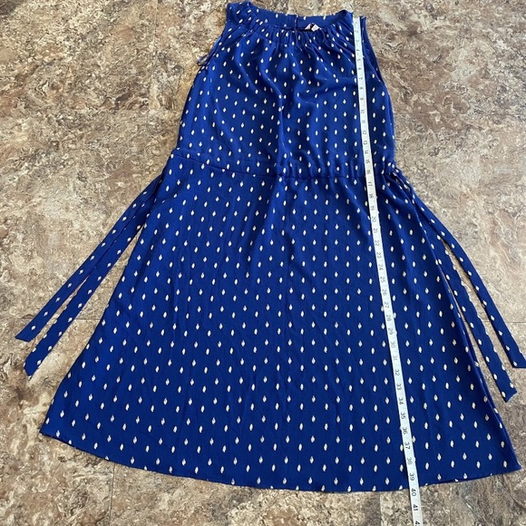 Juicy Couture Dress XXL Blue Gold Print Sleeveless Drawstring Waist - Picture 2 of 8